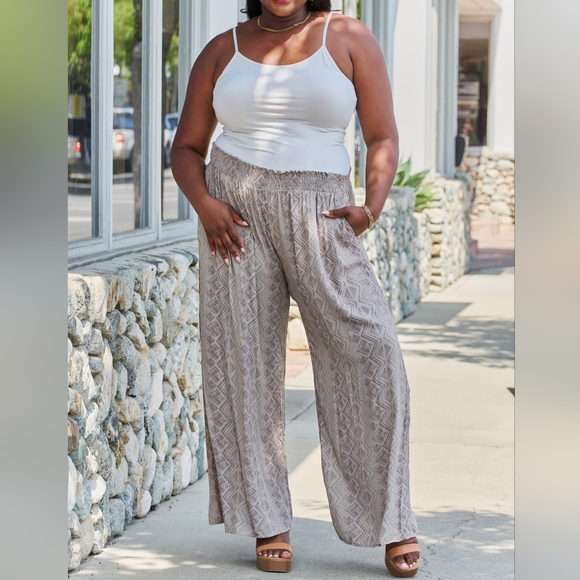 Pants - New Plus Size Printed Wide Leg Pants